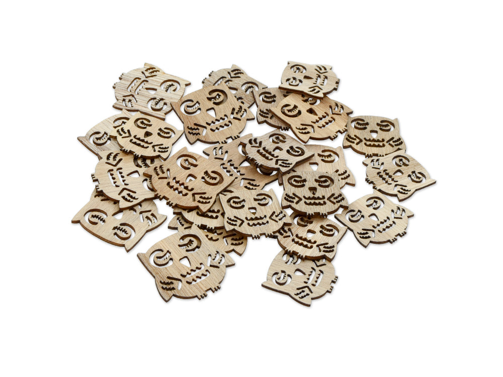 Wood Craft: 3cm+4cm Laser-Cut Ornate Wood Shapes 24pc D) Owl