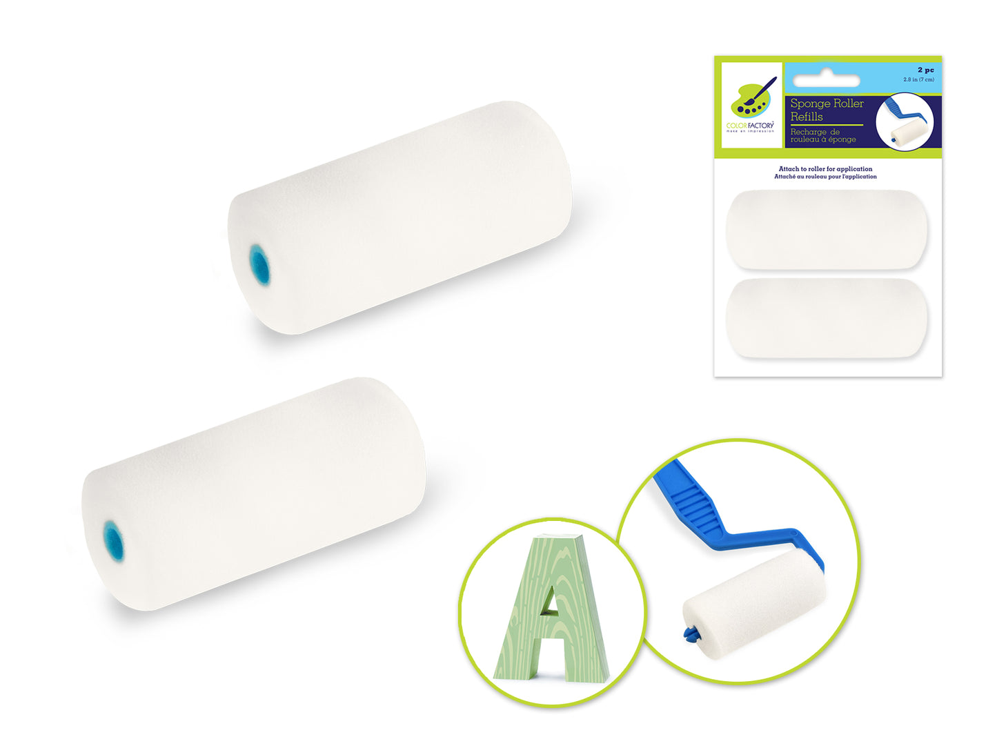 Color Factory Tool: 7.2cm Sponge Roller Refill 2pc (For GB312)