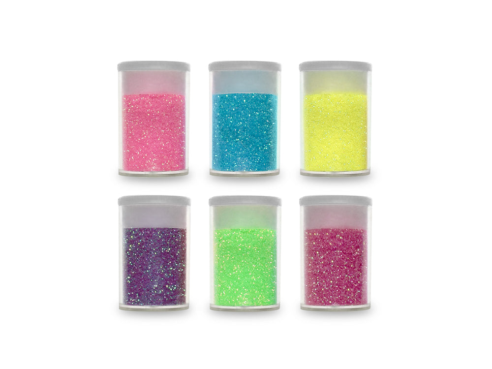 Twinkle Town: 30g Glitter Vials 6x5g Asst w/Cap B) Neon Asst