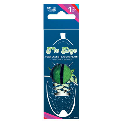 43" FLAT TIE DYE LACES-LIME GREEN (1PR)