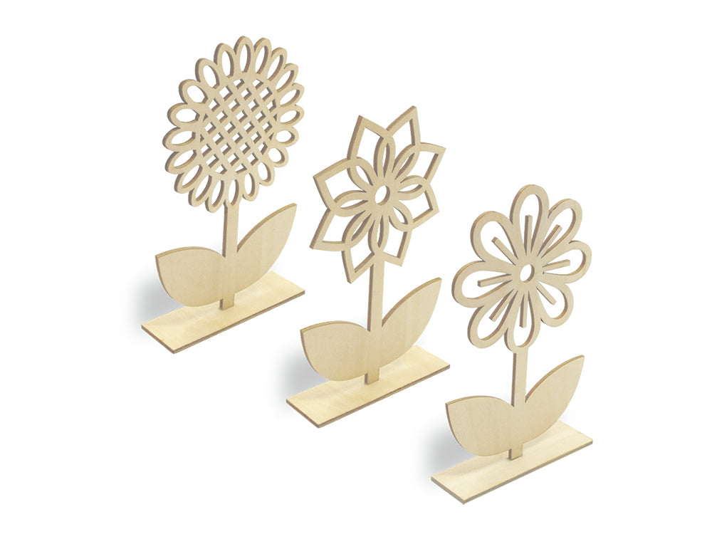 Wood Craft: 15cmx9.2cm DIY Flower Stand Asst 12eax3stl 2.5mm(T)