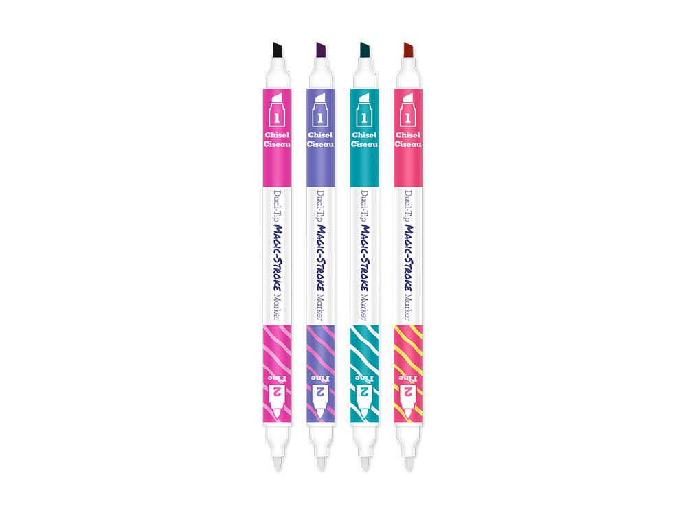 Color Factory: Magic-Stroke Dual-Tip Markers 4pk (Asst) A) Brights