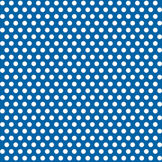 Royal Blue Dots Gift Wrap  30" x 5 ft