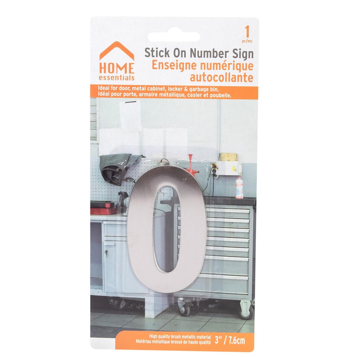 H.E. 3"#0 Adhesive Number Sign, SS B/C