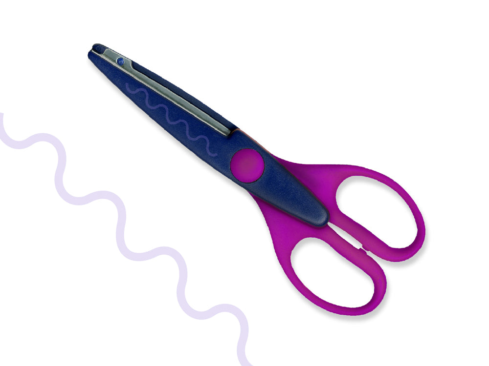 Paper Craft Essential: 6.5" Designer Cropping Scissors Metal Blade I) Medium Wave