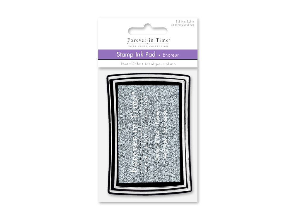 Stamp Ink Pad: 1.5"x2.5" Pigment Solid Color AcidFree M) Silver Metallic