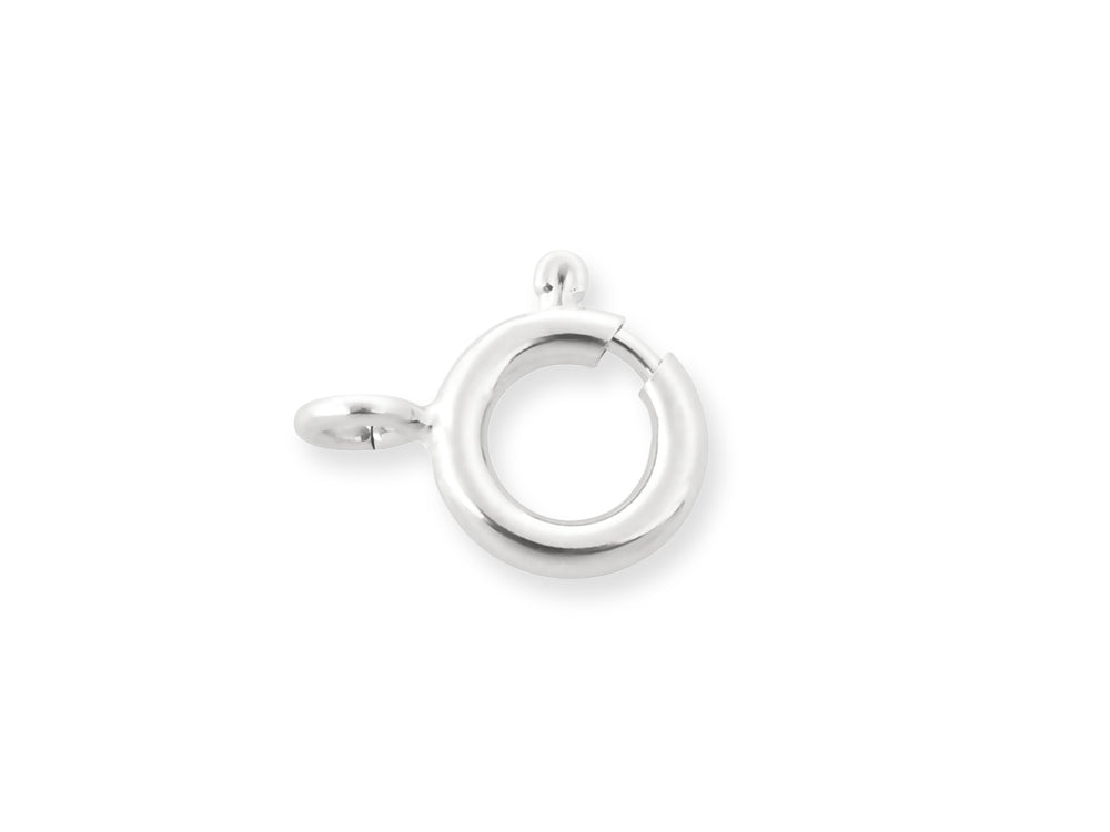 Jewelry Findings: 9mm Ring Clasp x8 w/Spring B) Silver