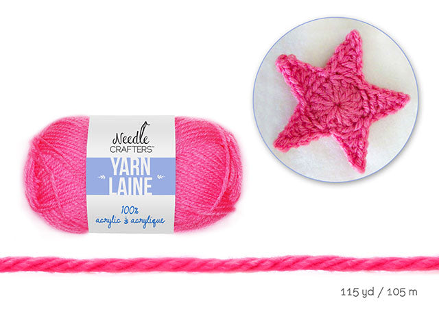 Needlecrafters: 50g Acrylic Yarn Standard Ball Dyed K) Hot Pink