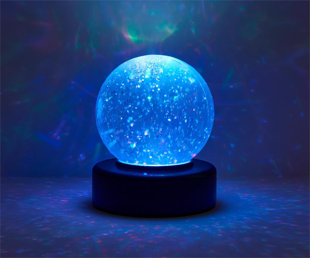 ABS/PVC Color Changing Glitter Ball, L:2.91"xW:2.91"xH:3.54"