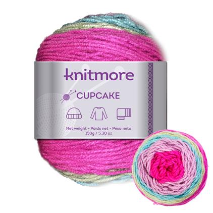 CUPCAKE KNITTING YARN-PINK/BLUE TONES 150G/295 yrd