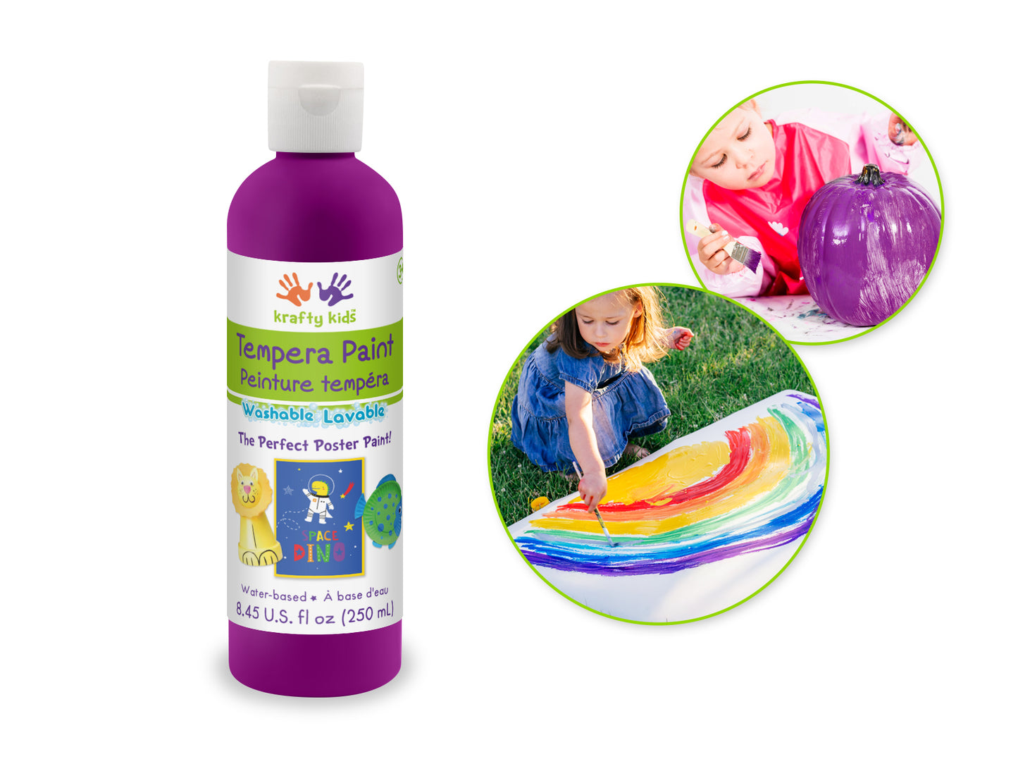 Krafty Kids Paint: 250ml Tempera (8.45oz) F) Purple