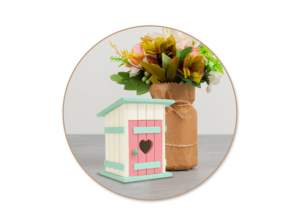 Wood Craft: 3.15"x2.56"x4.13" DIY Outhouse Old Fashioned