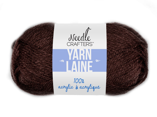 Needlecrafters: 50g Acrylic Yarn Standard Ball Dyed W) Dark Brown