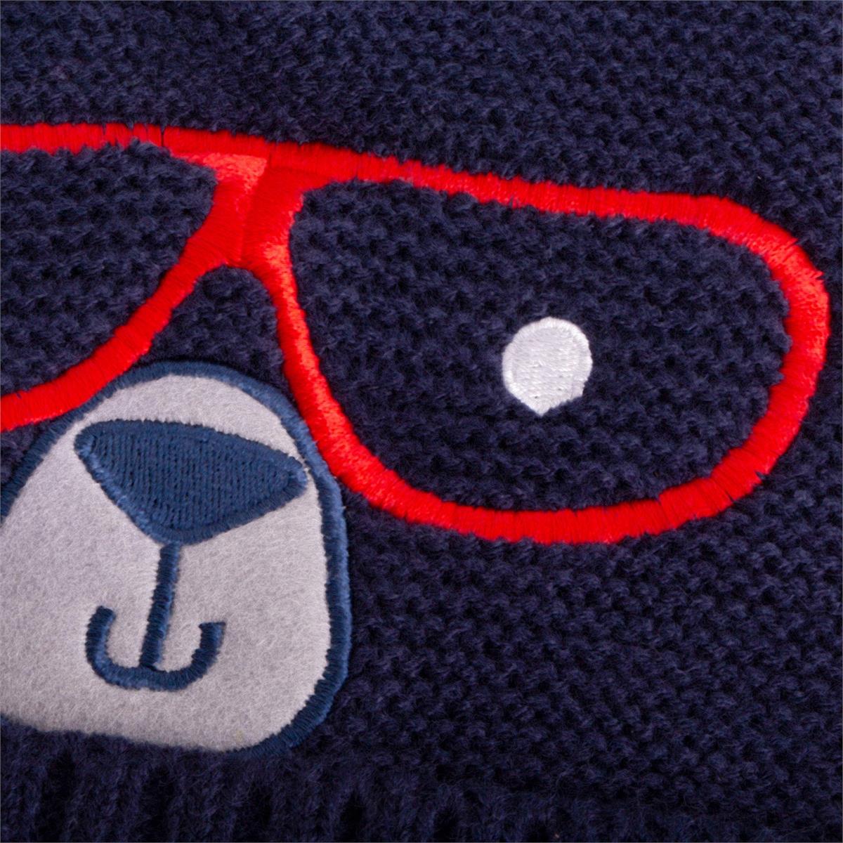 Nordic T. Beanie w Bear Face,red glasses, hc