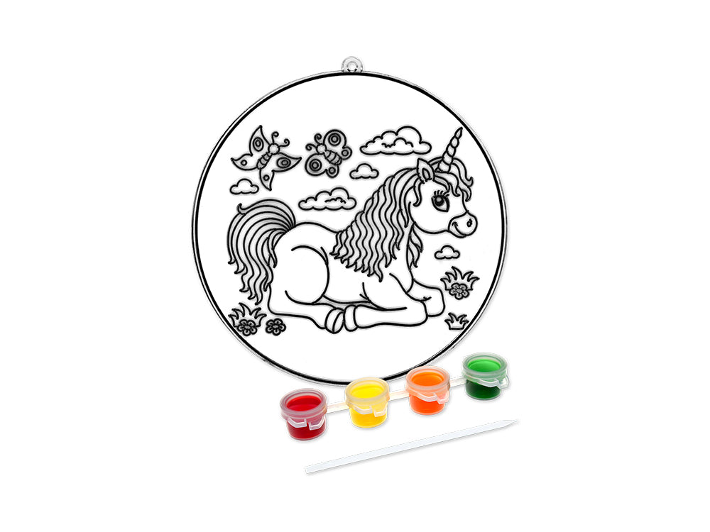 Krafty Kids Kit: 3D DIY 6.8" Suncatcher w/4 Paints&Applicator D) Unicorn