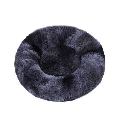 FLUFFY ROUND PET BED-CHARCOAL TIE DYE-50CM 50cm