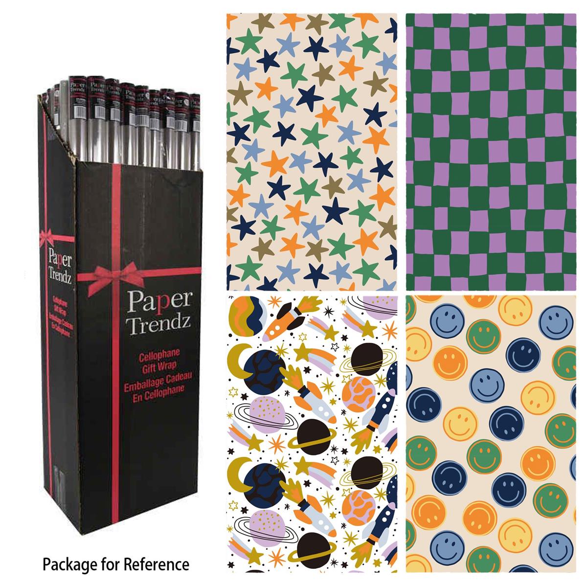 Paper T. Single Roll Wrap, 27.55"x96" (18.38sqft), 4/S, ASST B