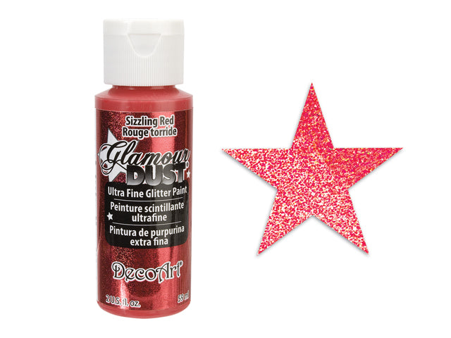 Glamour Dust Paint: 2oz Ultrafine Glitter Paint DGD01-DGD21 03 Sizzling Red