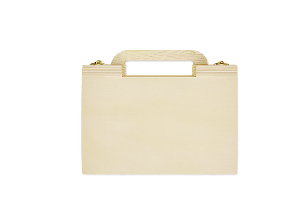 Wood Craft: DIY Storage Case w/Handle + Gold Clasps 8.1x5.8x1.9"