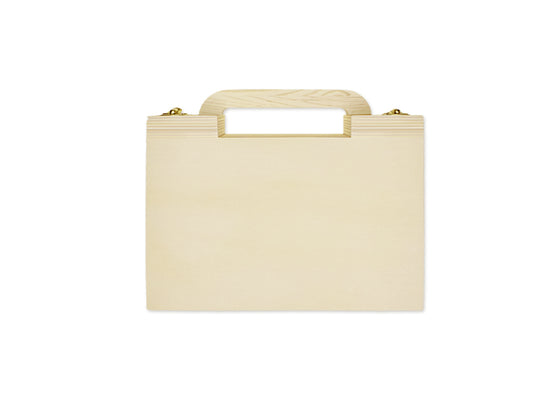 Wood Craft: DIY Storage Case w/Handle + Gold Clasps 8.1x5.8x1.9"