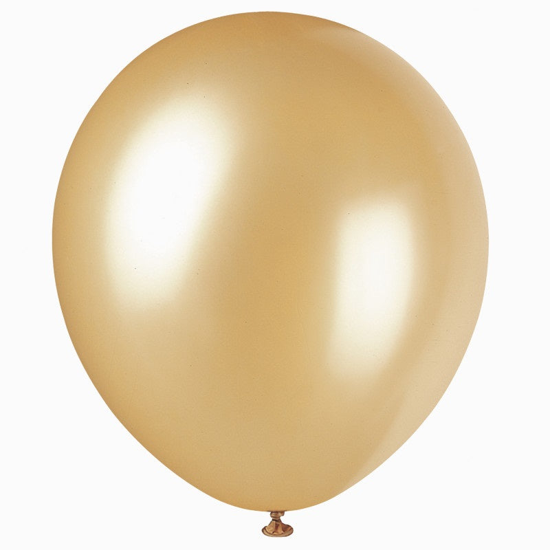 Helium filled - 12" Latex Balloons - Gold