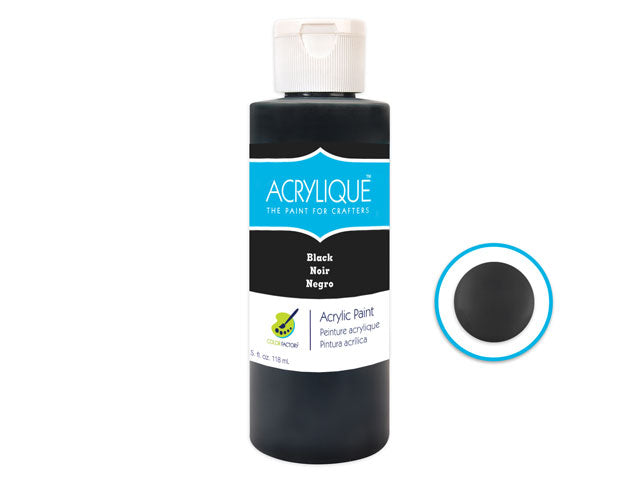 Color Factory: 4oz Acrylique Paint for Crafter's 180 Black