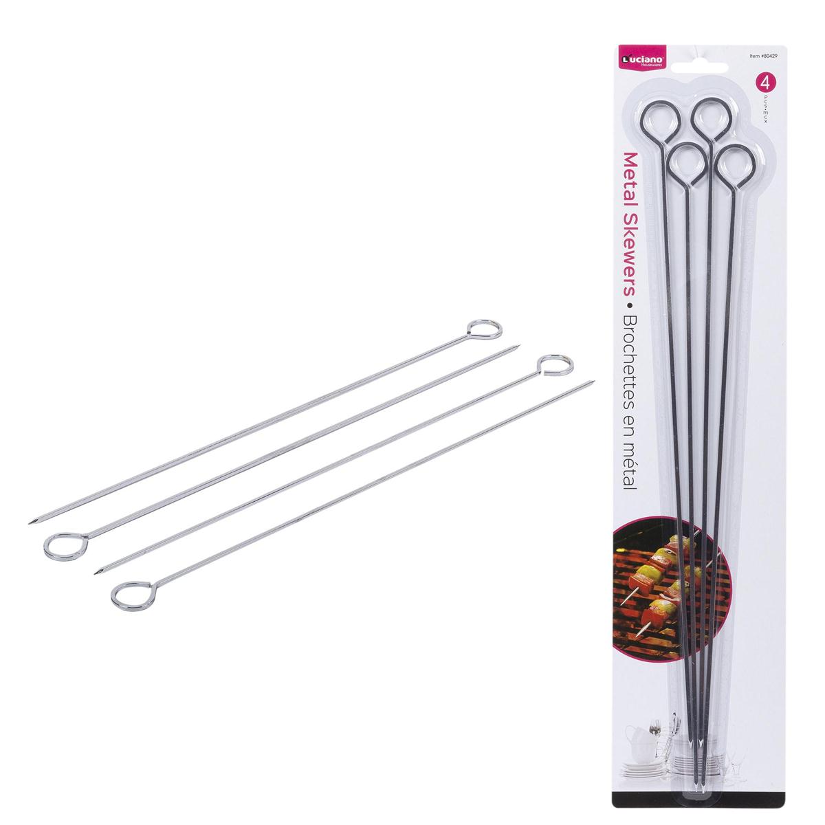 Luciano 4-pc 15" Chrome Skewer, b/c (CS)