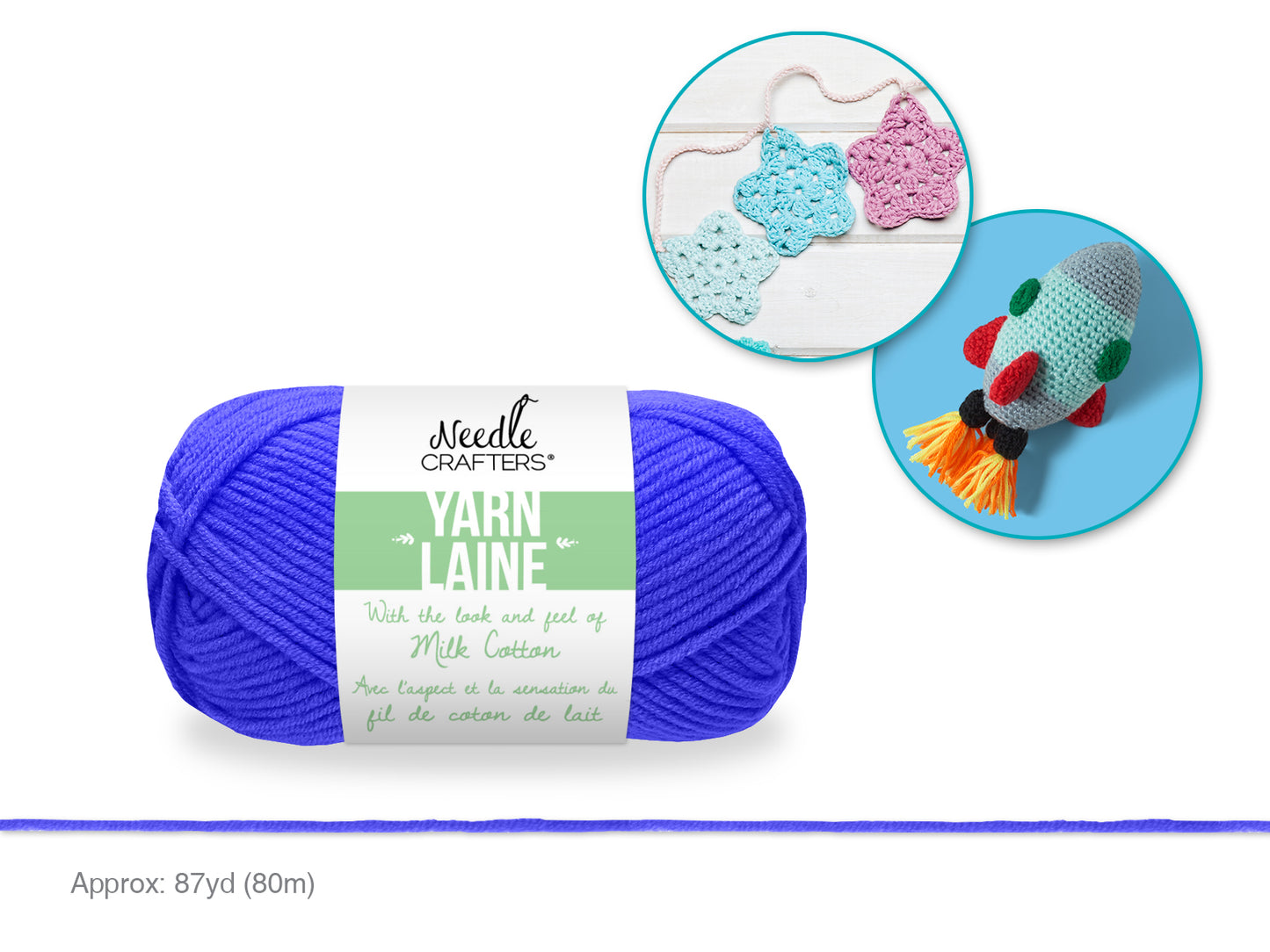 Needlecrafters: 50g Acrylic Milk Cotton Yarn K) Royal Blue
