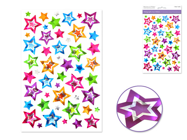 Paper Craft Sticker: 5.5"x8.25" Holographic Icons B) Star Shine