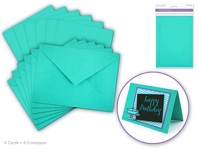 Cardmaking: 4.5"x6" Cards + Envelopes 6sets A6 J) Tiffany Blue