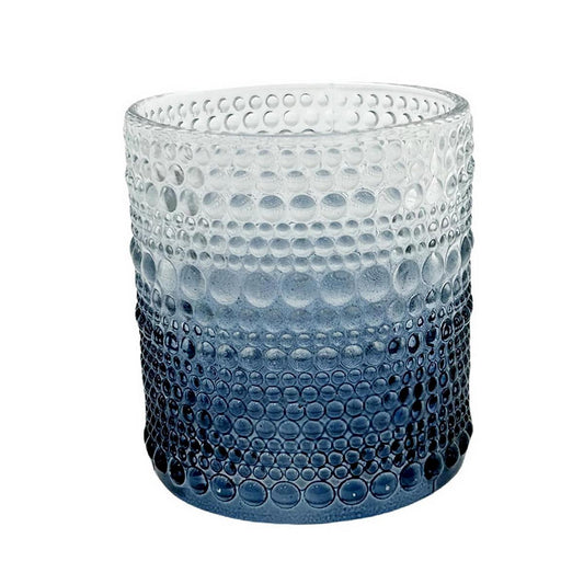 Ombre Embossed Blue Tealight C/H, 2.8"Dx3.15"H, traybox