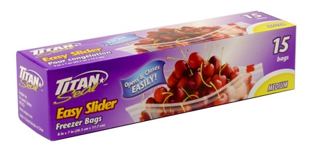 TITAN MEDIUM SLIDER BAGS 15 BAGS/PK