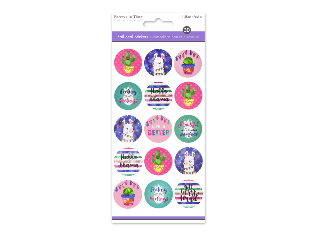 Paper Craft Sticker: 9.4cmx17.5cm Celebration Seals D) Llama