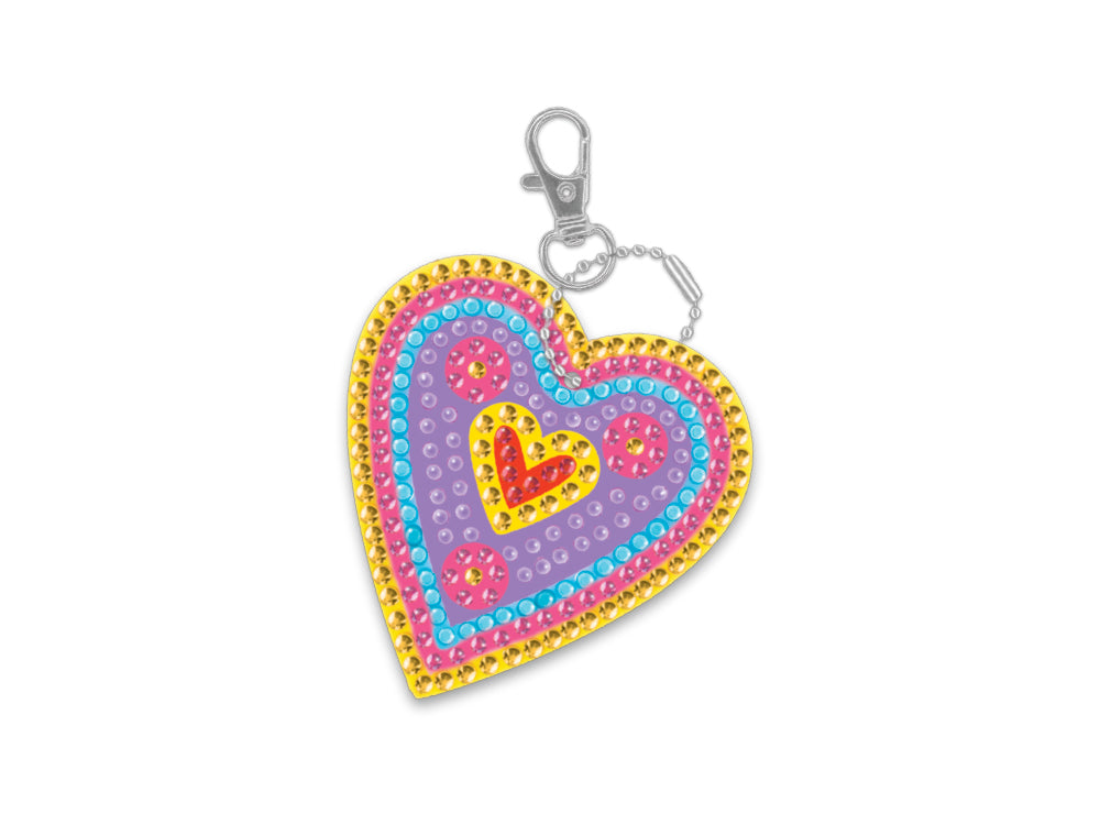 Krafty Kids Kit: Diamond Painting DIY Keychain Kit C) Heart