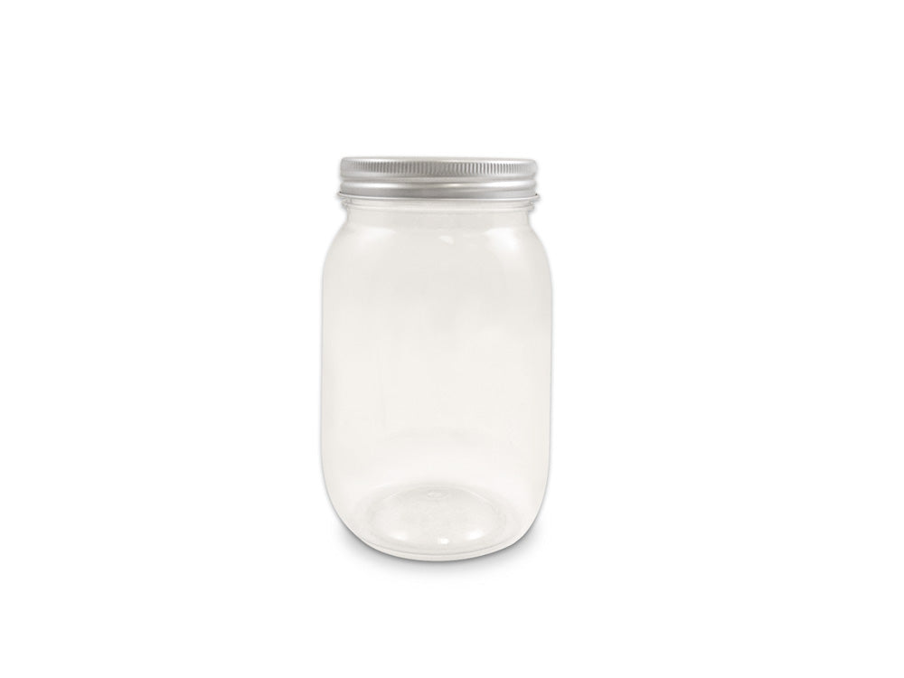 Craft Storage: 5.5x17.5cm (400ml) DIY Plastic Mason Jar w/Alum Top
