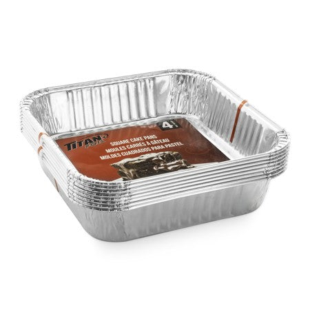 TITAN FOIL SQUARE ALUMINIUM CAKE PANS 4/PK
