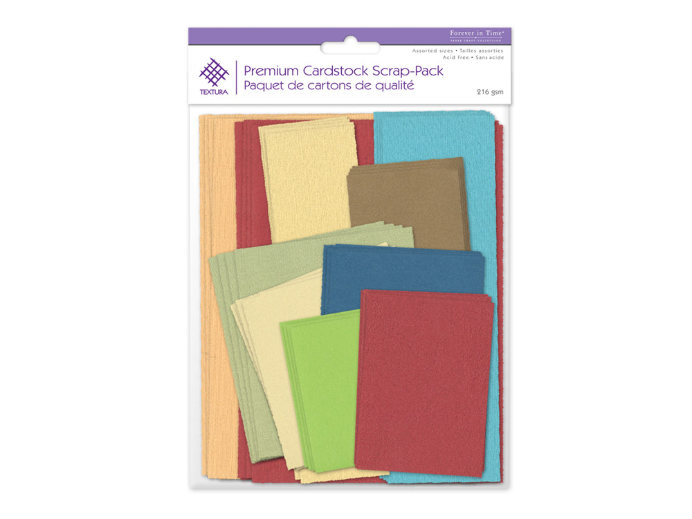 Scrap-Pack: 1/2lb Textura Premium Cardstock Asst Sizes Acidfree
