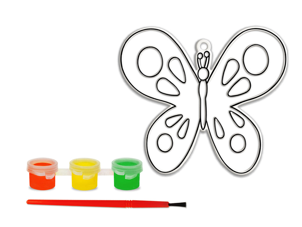 Krafty Kids Kit: 3D DIY 3.5"-4.3" Suncatcher w/3 Paints&Applicator H) Butterfly 2