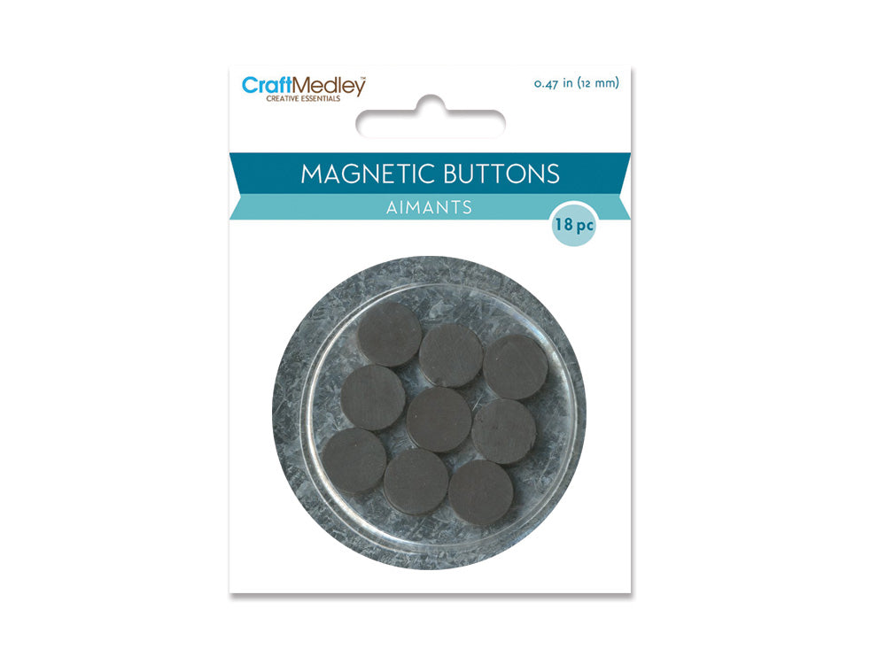 Magnetic Buttons: 12mm 18pcs/pk On Mirror