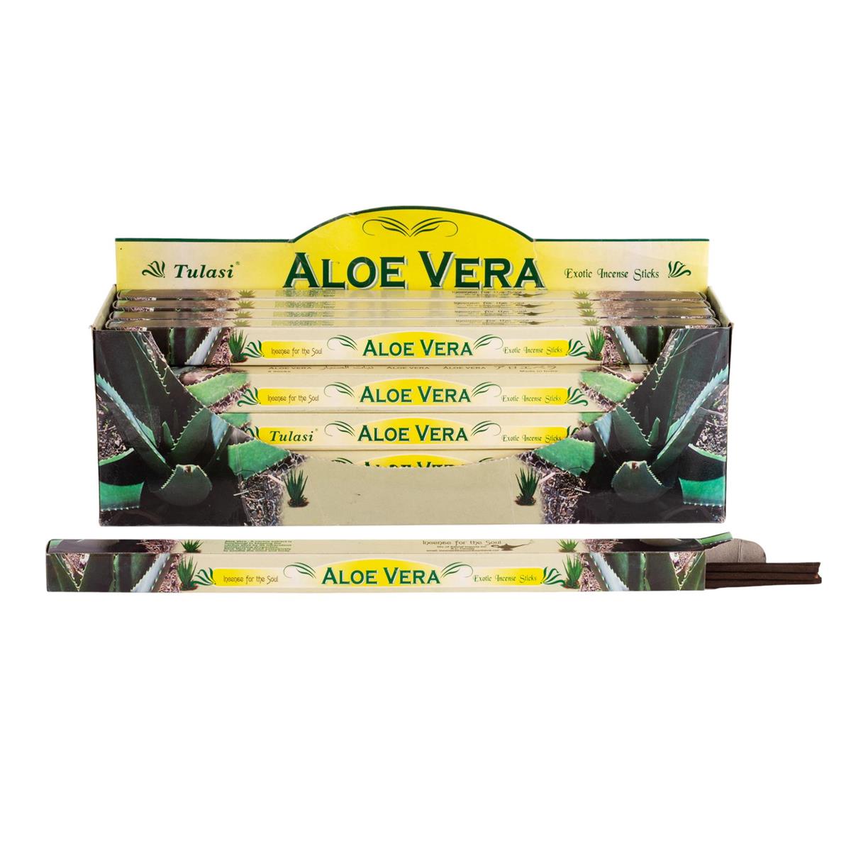 Tulasi, 9" 8 pcs, Incense Sticks, Aloe Vera, 25/display box