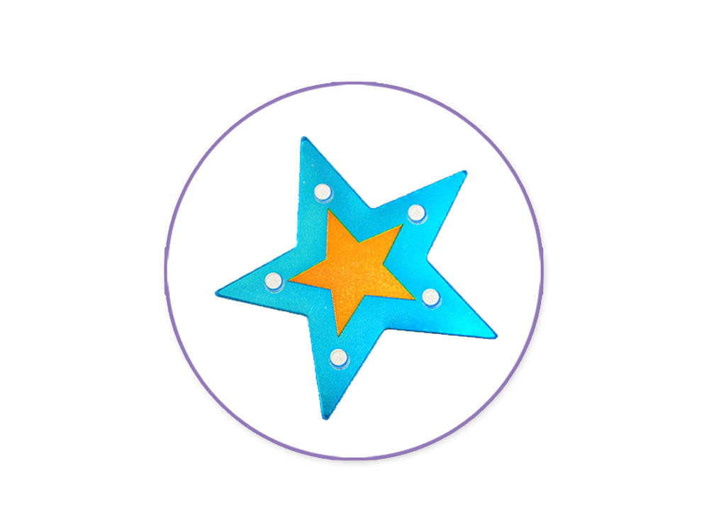 Paper Craft Stickers: 4.75"x12" Foil Icons 3D B) Star Bright