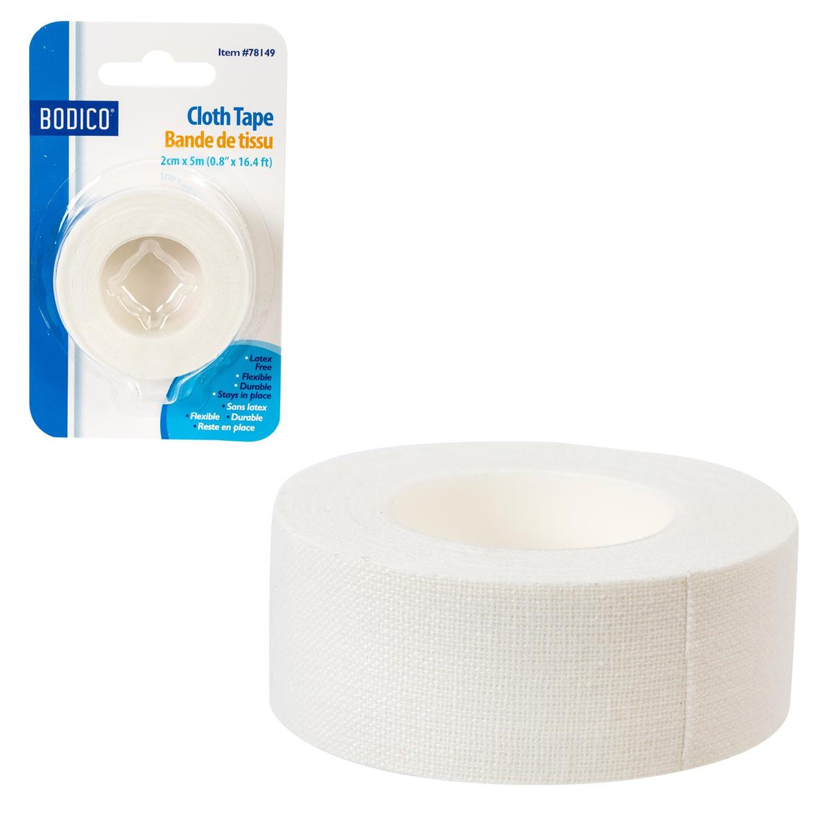 Bodico, Cloth Tape, white 2cm*5m, blister card