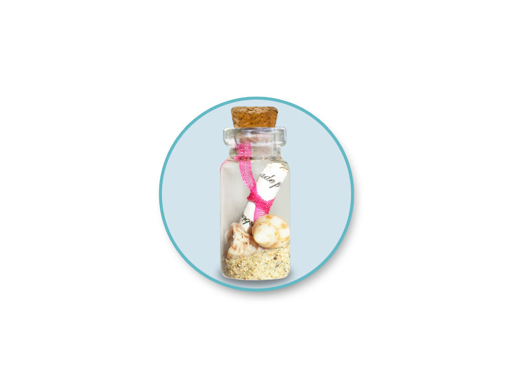Glass Bottles: Mini Containers w/Cork Lid x6 10ml