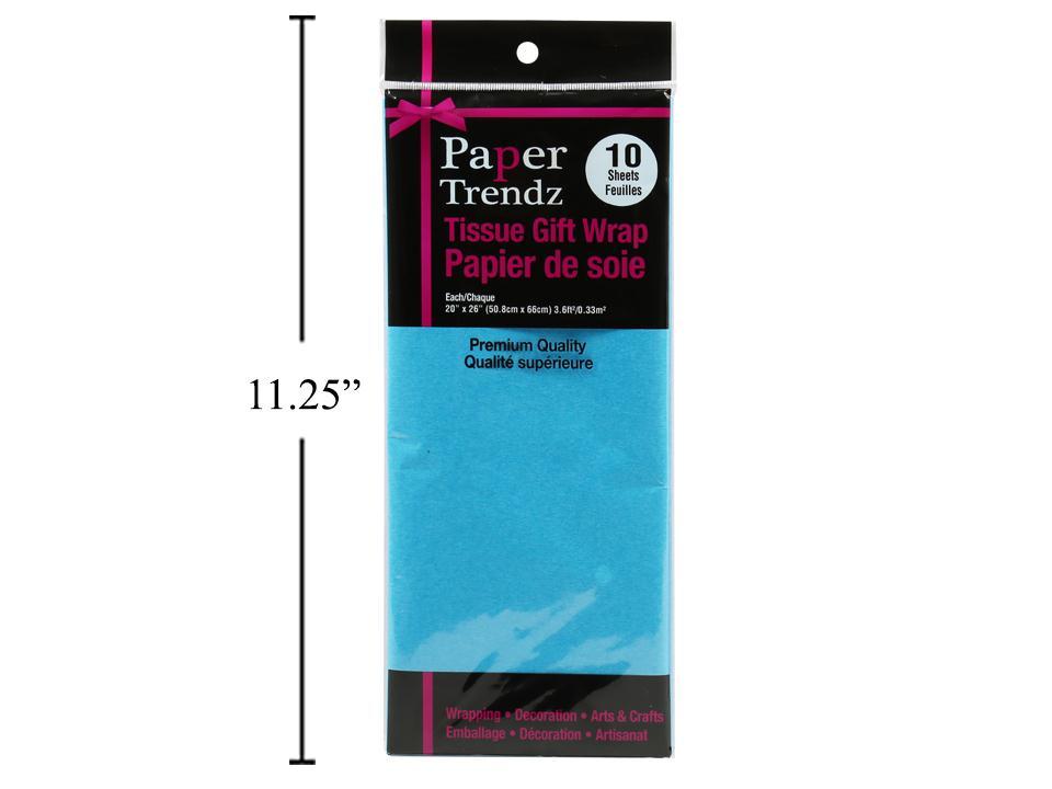 Paper T. 10-Sheet Tissue Wrapping Paper, Turquoise, printed bag 20"x26"