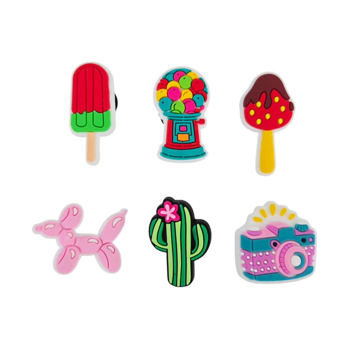 6pk PVC Charms for Sandals or Tote Bag ,pbh