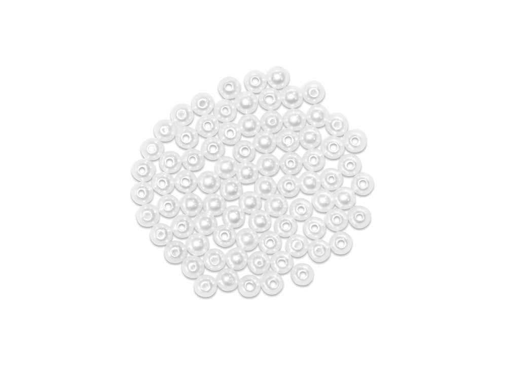 Pearl Beads: Acrylic Sleek White Value-Pack E) 8mm~ 80pc