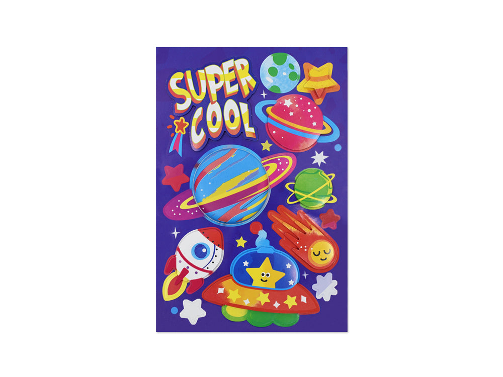 Handmade Sticker: 4.9"x7.3" 3D Big Puffy B) Super Cool
