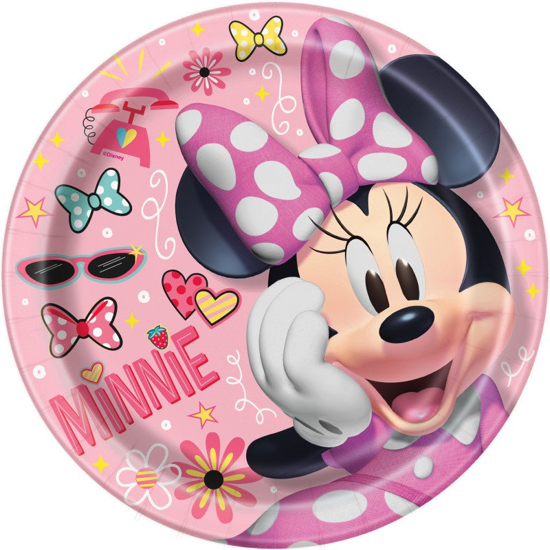 Disney Iconic Minnie Mouse Round 9" Dinner Plates  8ct