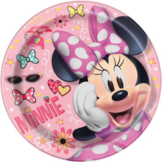 Disney Iconic Minnie Mouse Round 9" Dinner Plates  8ct