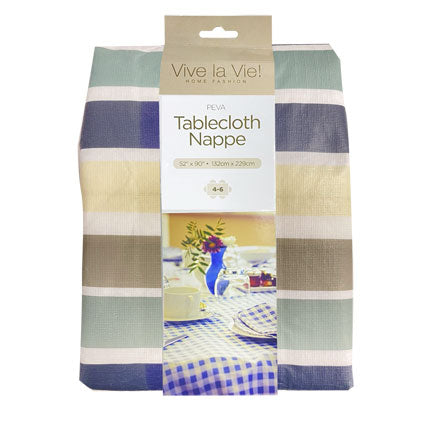 PEVA TABLECLOTH-STRIPE-52X90